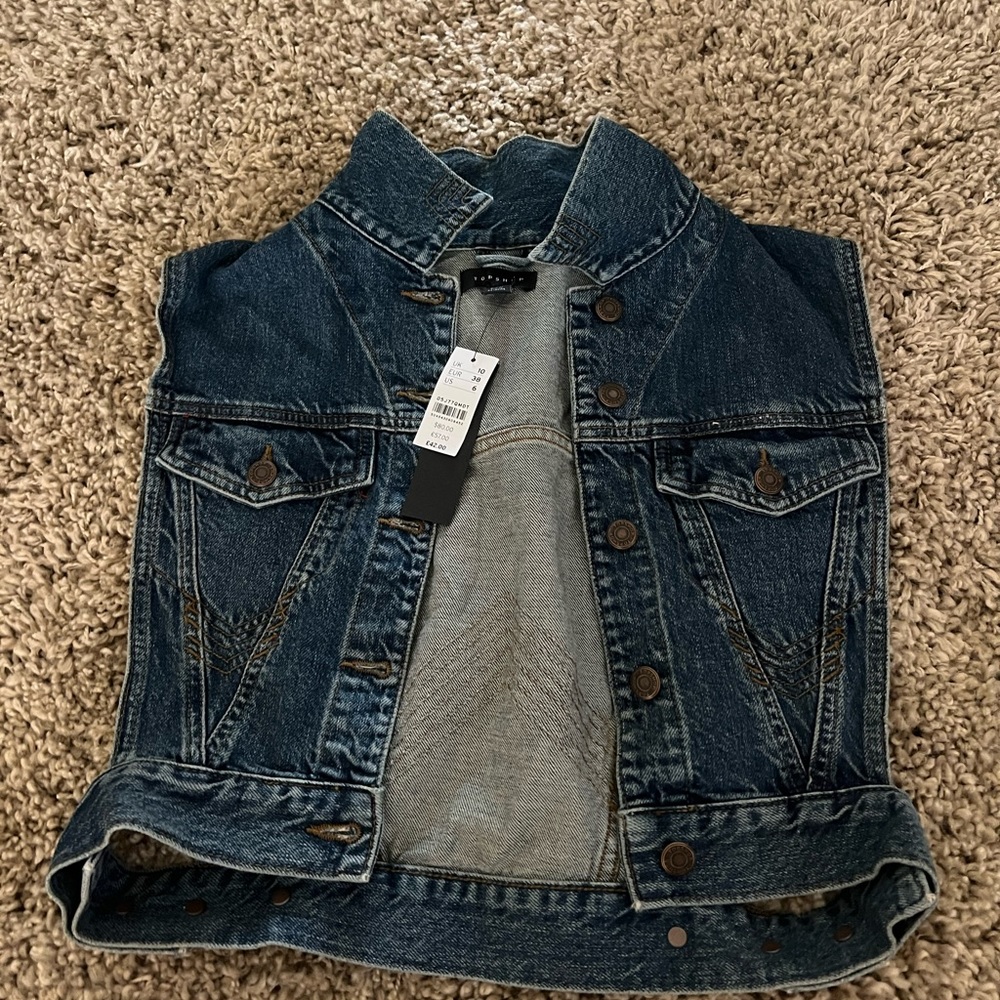 brand new topshop denim vest